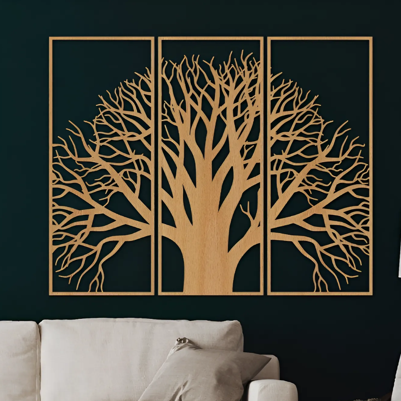 3D Tree Golden Wall Frame