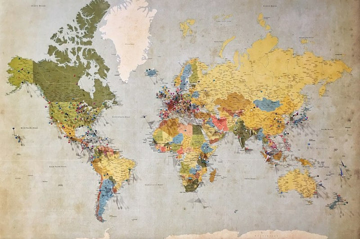 3D World Map Wall Art Wooden and Acrylic